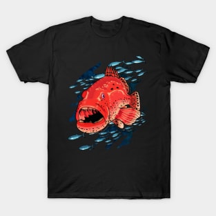 Grouper Fish Fishing Florida Spearfishing Gift Diving Tee T-Shirt